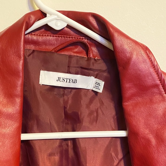 JustFab Red leather jacket - Picture 4 of 4